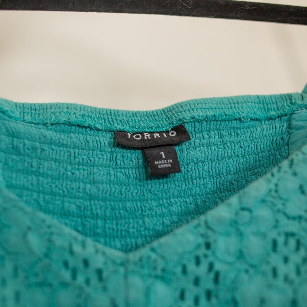TORRID teal lace baby doll tank - Picture 4 of 4